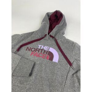 The North Face Hoodie Women's Small Gray Pullover Graphic Sweater Pink‎ READ